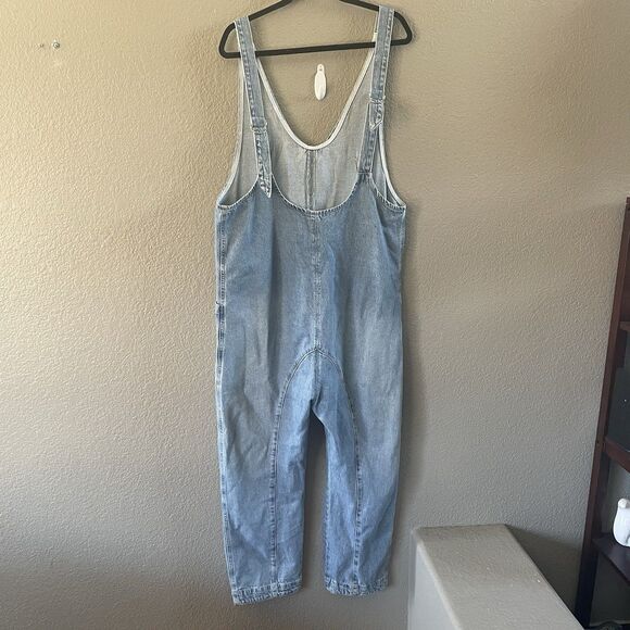 We the Free Free People Denim Overalls Womens Medium Blue High Roller Jumpsuit - Picture 6 of 12